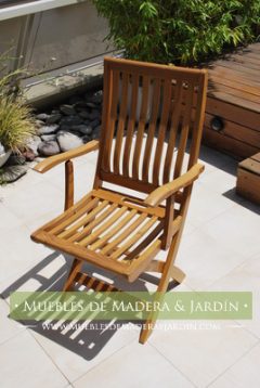 Sillas de teka con apoyabrazos