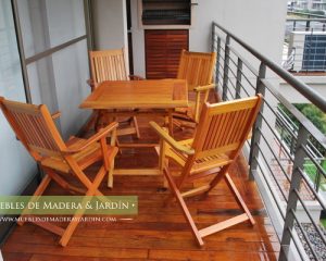 Mesas plegables de teka