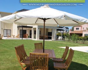 Ambientacion con Sombrillas de Madera para Jardin