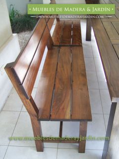 Bancos de Madera con Respaldo para Quinchos