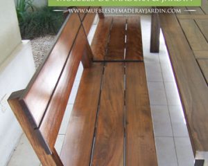 Bancos de Madera con Respaldo para Quinchos
