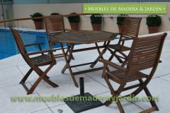 Mesa Octogonal Plegable de Madera