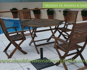 Mesa Octogonal Plegable de Madera