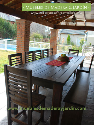 mesa plegable con 8 sillas plegables ideal quincho, terraza