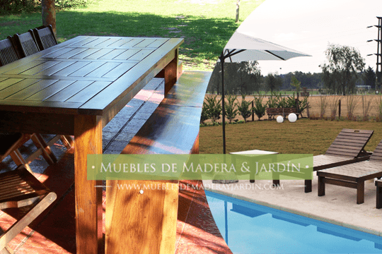 Jardin con Muebles de Madera Jardin con Muebles de Madera